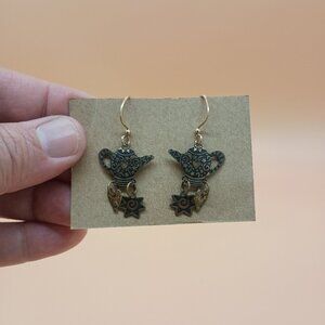 Vintage 1990s Earrings Cute Teapot Funky Whimsical Alternative